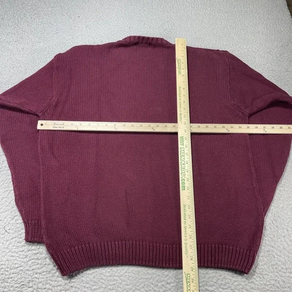Eddie Bauer Sweater Mens XLT Tall Purple Cotton Knit Crewneck Pullover Warm - Picture 3 of 6